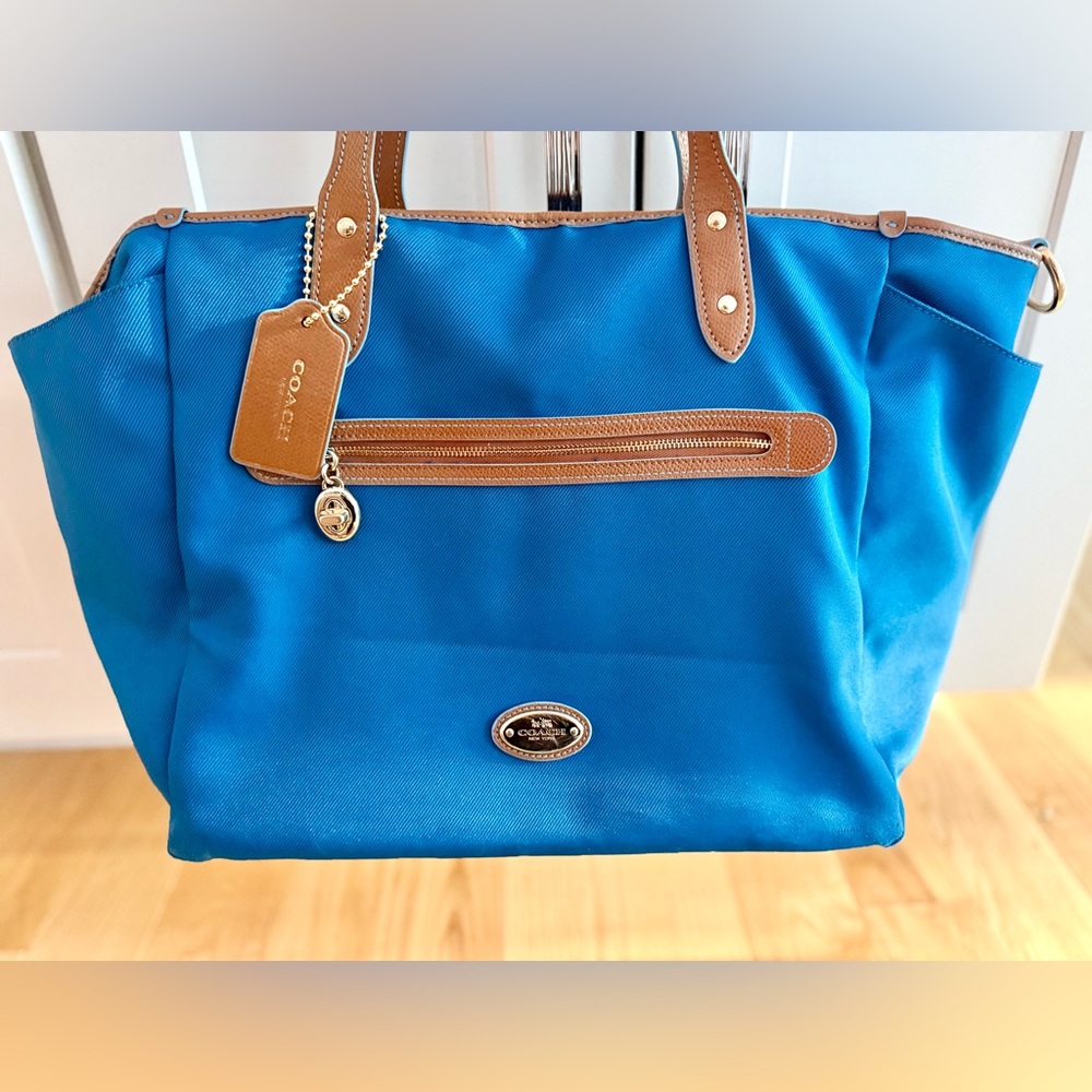 Coach Sawyer Signature Mineral Blue Diaper Bag - Maturnity - Picture 2 of 14